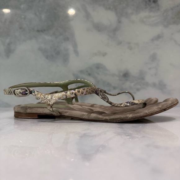 CHANEL Suede T-Strap Sandals, Beige, 9 - Picture 4 of 5